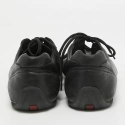 Pre Owned Prada Sport Black Leather Low Top Sneakers Size 43