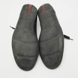 Pre Owned Prada Sport Black Leather Low Top Sneakers Size 43