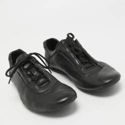 Pre Owned Prada Sport Black Leather Low Top Sneakers Size 43