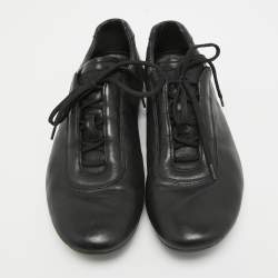 Pre Owned Prada Sport Black Leather Low Top Sneakers Size 43