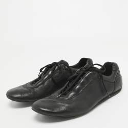 Pre Owned Prada Sport Black Leather Low Top Sneakers Size 43