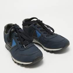 Pre Owned Prada Sport Navy Blue Nylon Low Top Sneakers Size 41
