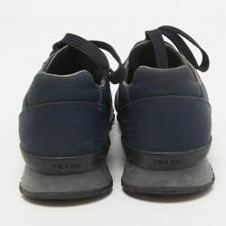 Pre Owned Prada Sport Navy Blue Nylon Low Top Sneakers Size 41