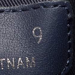Prada Sport Navy Blue/Brown Canvas and Suede Low Top Sneakers Size 43