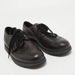 Pre Owned Prada Sport Brown Brogue Leather Derby Sneakers Size 43