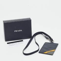 Prada Multicolor Saffiano Stripe Leather Badge Holder