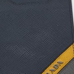 Prada Multicolor Saffiano Stripe Leather Badge Holder