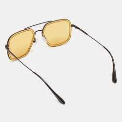 Prada Yellow/Black SPR57X Square Sunglasses 