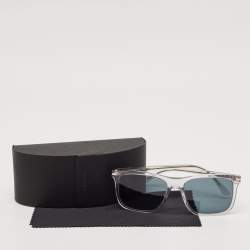Prada Grey Mirrored SPR 18W Square Sunglasses