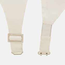 Prada White Silk Satin Tuxedo Cummerbund