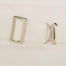 Prada White Silk Satin Tuxedo Cummerbund