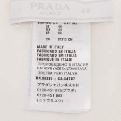 Prada White Silk Satin Tuxedo Cummerbund