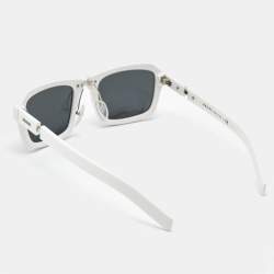 Pre Owned Prada White/Black SPR 09X Rectangle Sunglasses