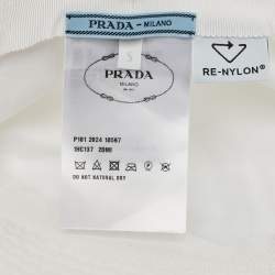 Pre Owned Prada White Re-Nylon Bucket Hat S