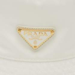 Pre Owned Prada White Re-Nylon Bucket Hat S