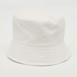 Pre Owned Prada White Re-Nylon Bucket Hat S