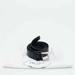 Pre Owned Prada Buckle 75CM Belt Black Leather