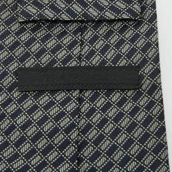 Pre Owned Prada Black Check Pattern Silk Tie