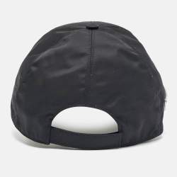 Pre Owned Prade Black Triangle Logo Re-Nylon Baseball Cap M