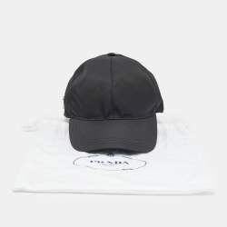 Pre Owned Prade Black Triangle Logo Re-Nylon Baseball Cap M