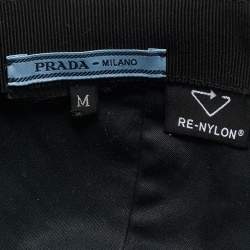 Pre Owned Prade Black Triangle Logo Re-Nylon Baseball Cap M