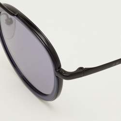 Pre Owned نظارة شمسية برادا مستديرة SPR 56X زرقاء/سوداء