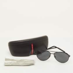 Pre Owned Prada Black SPR 66X Aviator Sunglasses