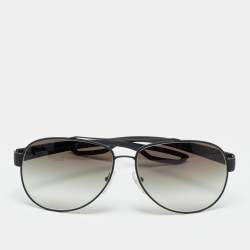 Pre Owned Prada Sport Black Gradient Polarized SPS55Q Linea Rossa Aviator Sunglasses