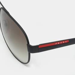 Pre Owned Prada Sport Black Gradient Polarized SPS55Q Linea Rossa Aviator Sunglasses