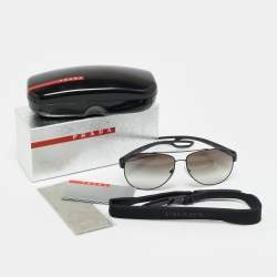 Pre Owned Prada Sport Black Gradient Polarized SPS55Q Linea Rossa Aviator Sunglasses