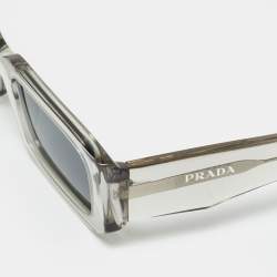 Pre Owned Prada Transparent/Black SPR 06Y Symbole Rectangle Sunglasses