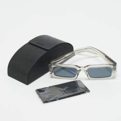 Pre Owned Prada Transparent/Black SPR 06Y Symbole Rectangle Sunglasses