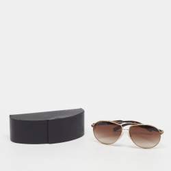 مملوكة مسبقًا Prada Brown Gradient SPR 50NA Aviator Sunglasses