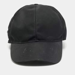 Pre Owned Prada Black Re-Nylon Triangle Logo Plaque Baseball Cap XL