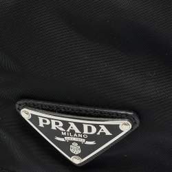 Pre Owned Prada Black Re-Nylon Triangle Logo Plaque Baseball Cap XL