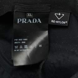Pre Owned Prada Black Re-Nylon Triangle Logo Plaque Baseball Cap XL