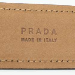 Pre Owned Prada 110 Buckle Belt Brown Leather