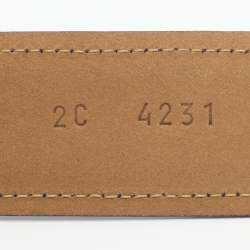 Pre Owned Prada 110 Buckle Belt Brown Leather