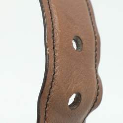 Pre Owned Prada 110 Buckle Belt Brown Leather