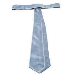 Prada Grey and Blue Printed Silk Traditional Tie