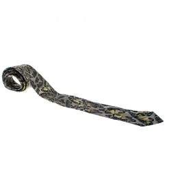 Prada Vintage Multicolor Butterfly Motif Silk Jacquard Traditional Tie