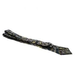 Prada Vintage Multicolor Butterfly Motif Silk Jacquard Traditional Tie