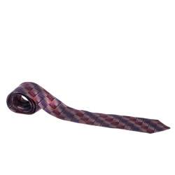Prada Multicolor Geometric Pattern Silk Jacquard Classic Tie 