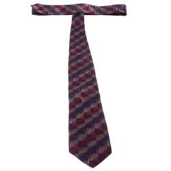 Prada Multicolor Geometric Pattern Silk Jacquard Classic Tie 