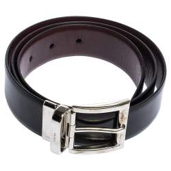 Prada Back Leather Buckle Belt 85CM