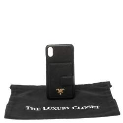 Prada Black Leather Iphone Xs Max Phone Case