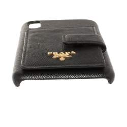 Prada Black Leather Iphone Xs Max Phone Case