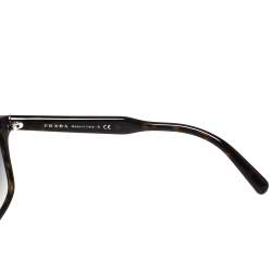 Pre Owned Prada Brown Tortoise SPR 14T Square Sunglasses