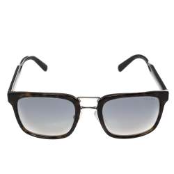 Pre Owned Prada Brown Tortoise SPR 14T Square Sunglasses
