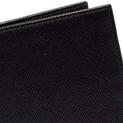 Prada Black Saffiano Lux Leather Passport Holder